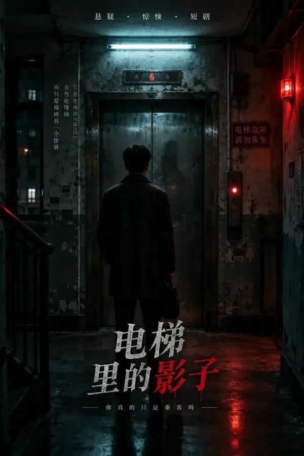 《凌晨三点的电梯第 18 层》短剧竖版封面，悬疑题材