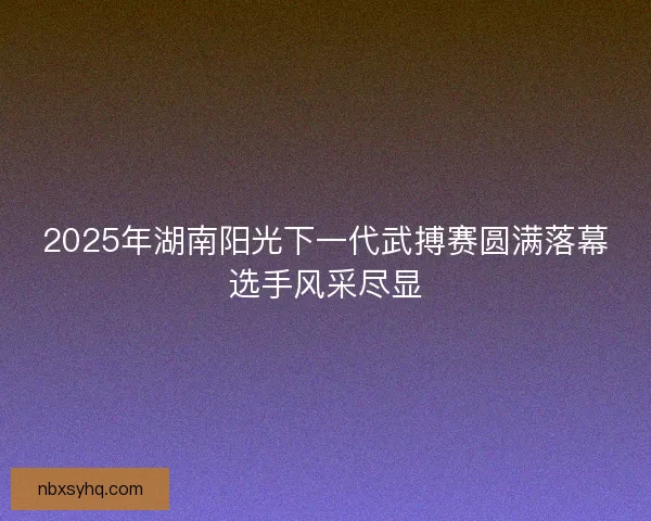 2025年湖南阳光下一代武搏赛圆满落幕选手风采尽显