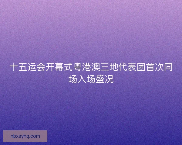 十五运会开幕式粤港澳三地代表团首次同场入场盛况