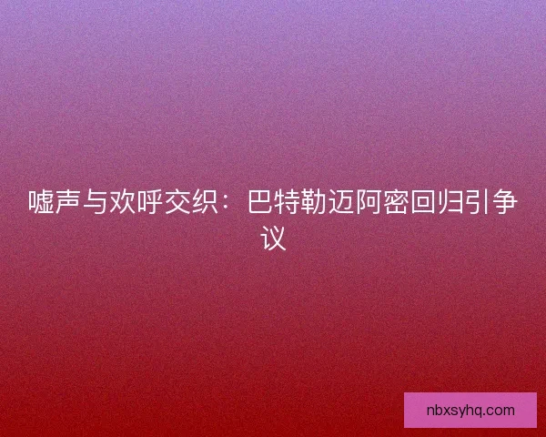 嘘声与欢呼交织：巴特勒迈阿密回归引争议